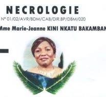 NECROLOGIE : Décès de Mme Marie-Jeanne KINI NKATU BAKAMBANA