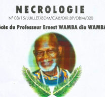 NECROLOGIE :  Décès du Professeur Ernest WAMBA dia WAMBA